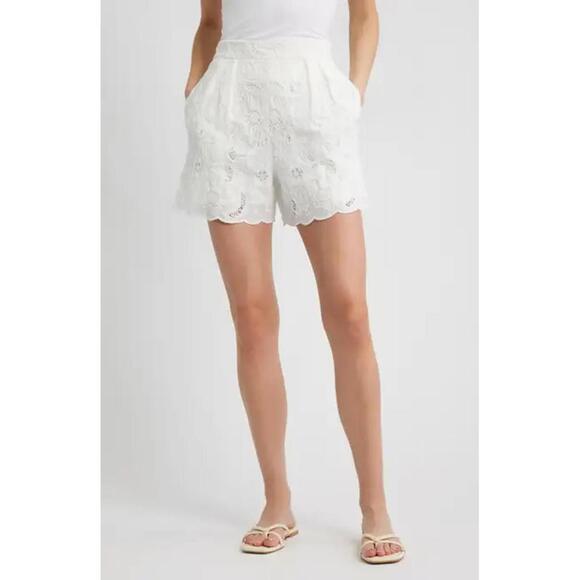 Pants - NWT! Nation LTD Archer Appliqué Cotton Shorts in White Size Medium